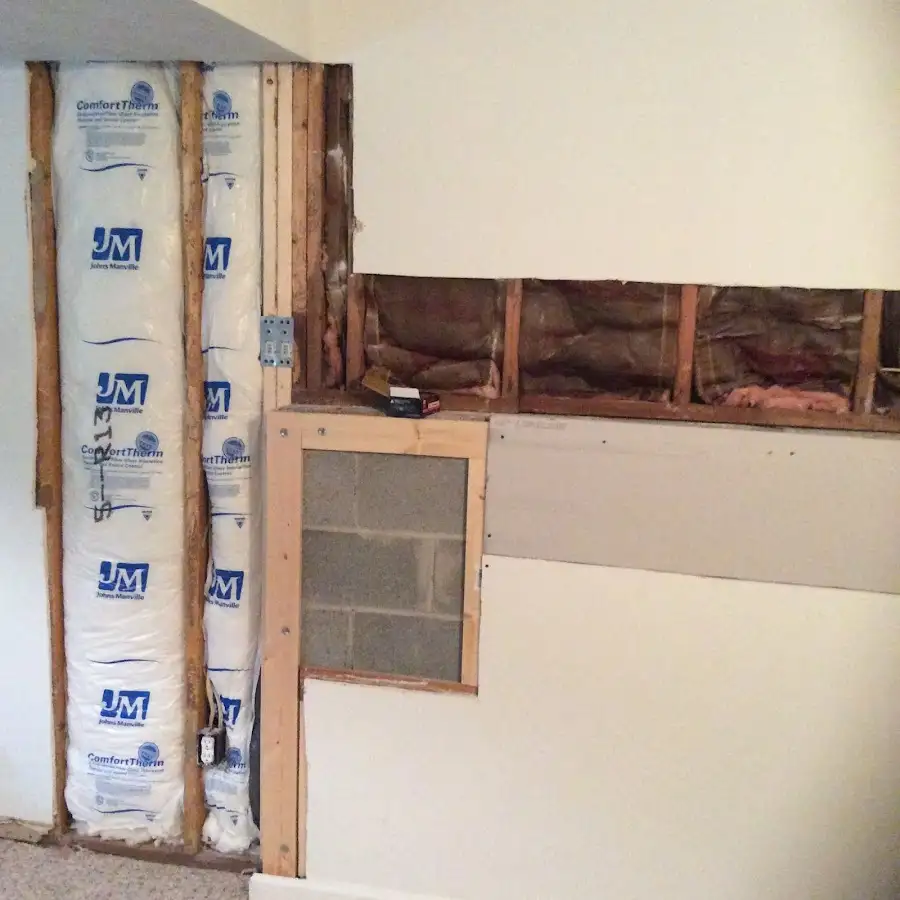 Wall insulation replacement during Structural Drying in South Fayette